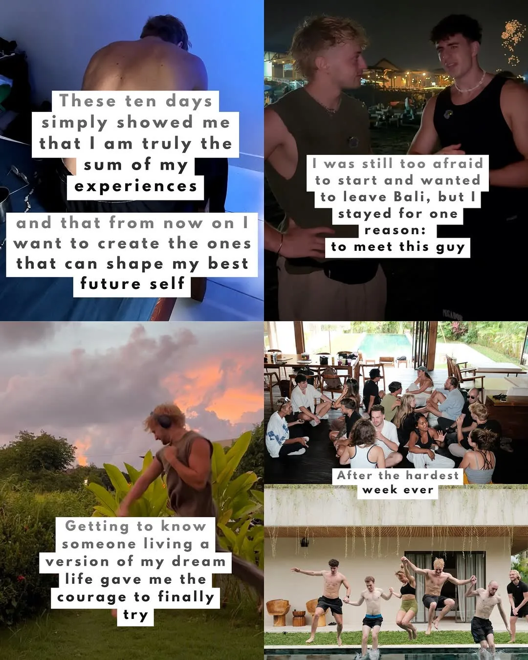 Creator House founder with creators and founders - deep connections and networking at the Bali mastermind