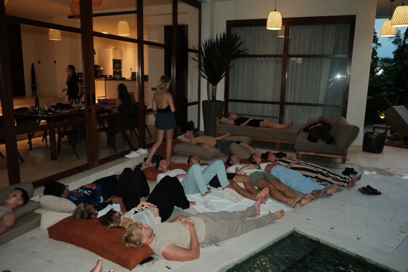 Group meditation at Creator House